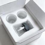 EPE pearl cotton. EPE foam inserts that cushion each piece and absorb impact during transit.