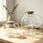 Transparent glass teapot with stainless steel infuser 1000ml 1800ml